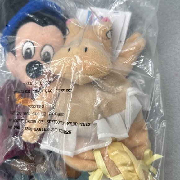 Fantasia Sorcerer Mickey Hippo Aligator Disney Store Bean Bag Toy Set of 3 - Picture 4 of 9